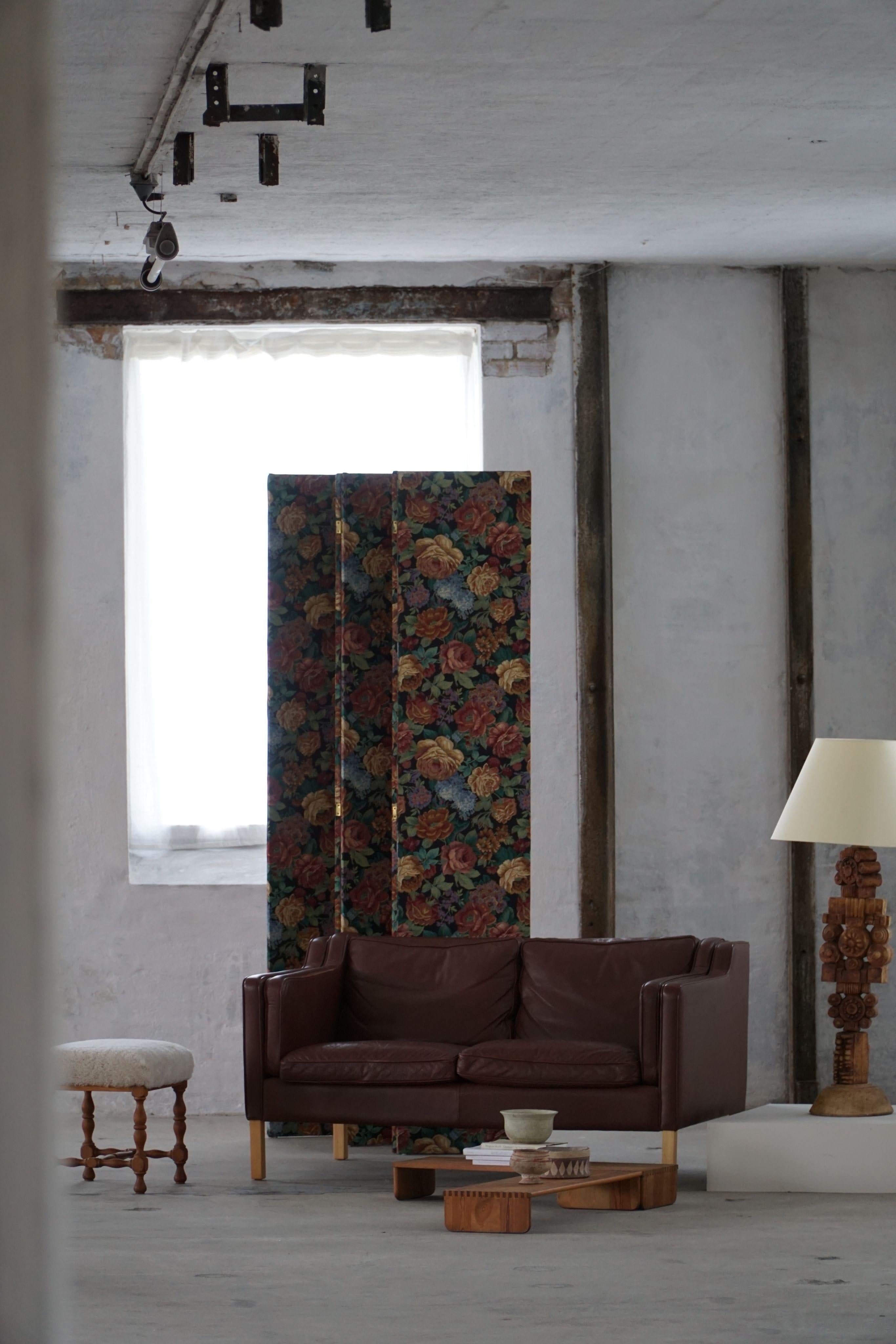Stouby Møbelfabrik, Divano a 2 posti di metà secolo in pelle marrone, anni '70 in vendita 9