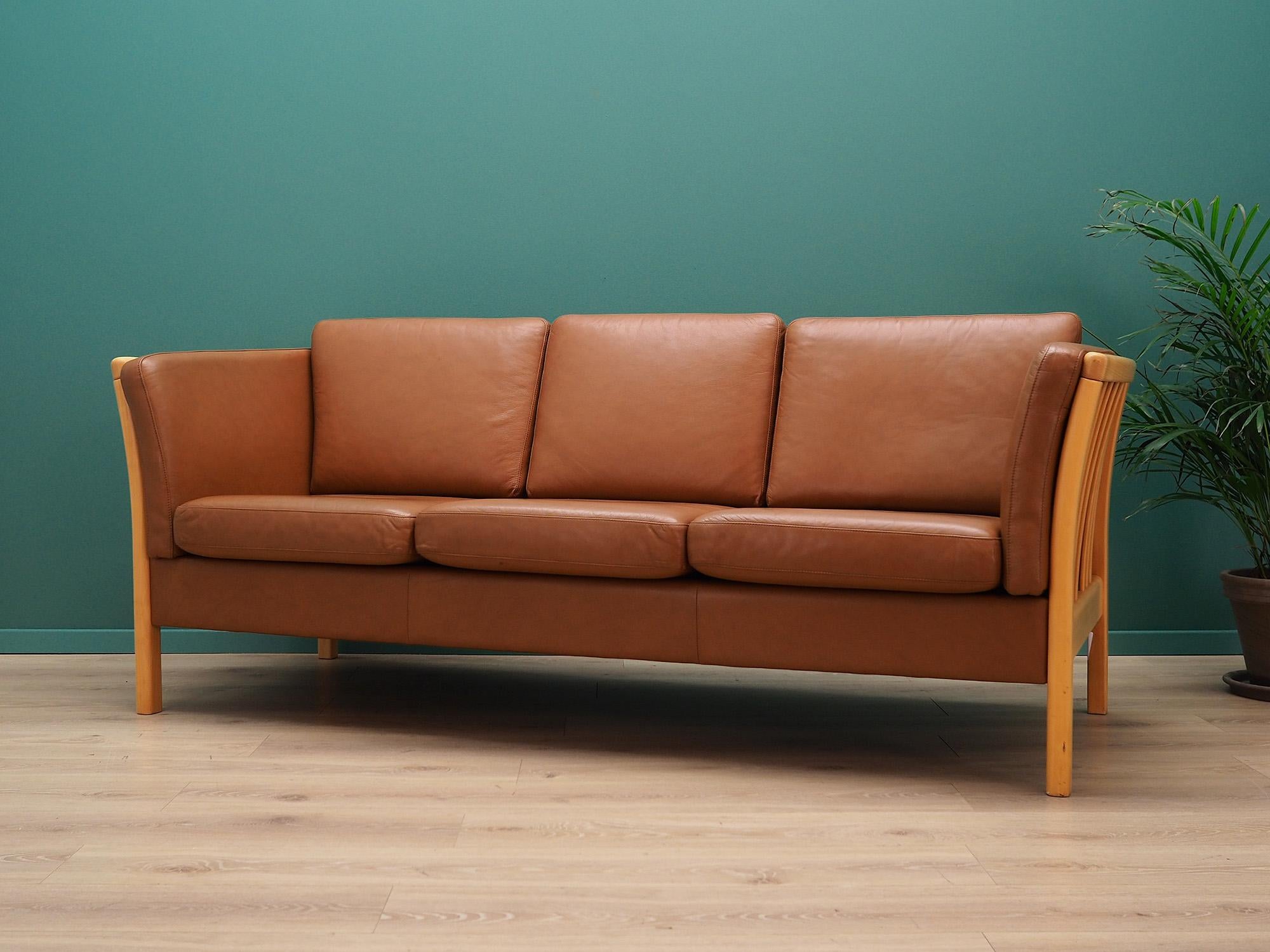 Danish Stouby Sofa Retro 1960s Brown Leather