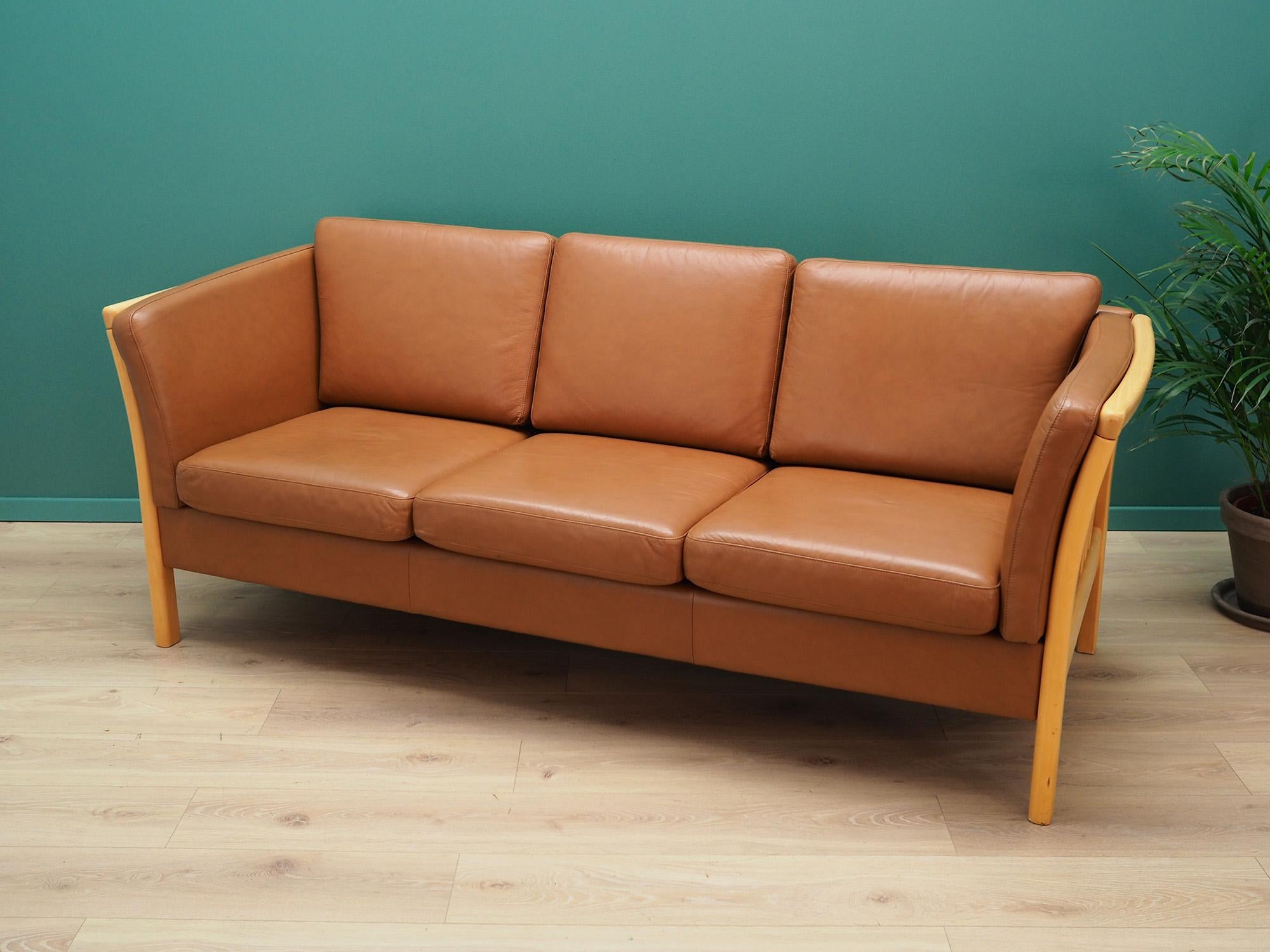 Stouby Sofa Retro 1960s Brown Leather In Good Condition In Szczecin, Zachodniopomorskie