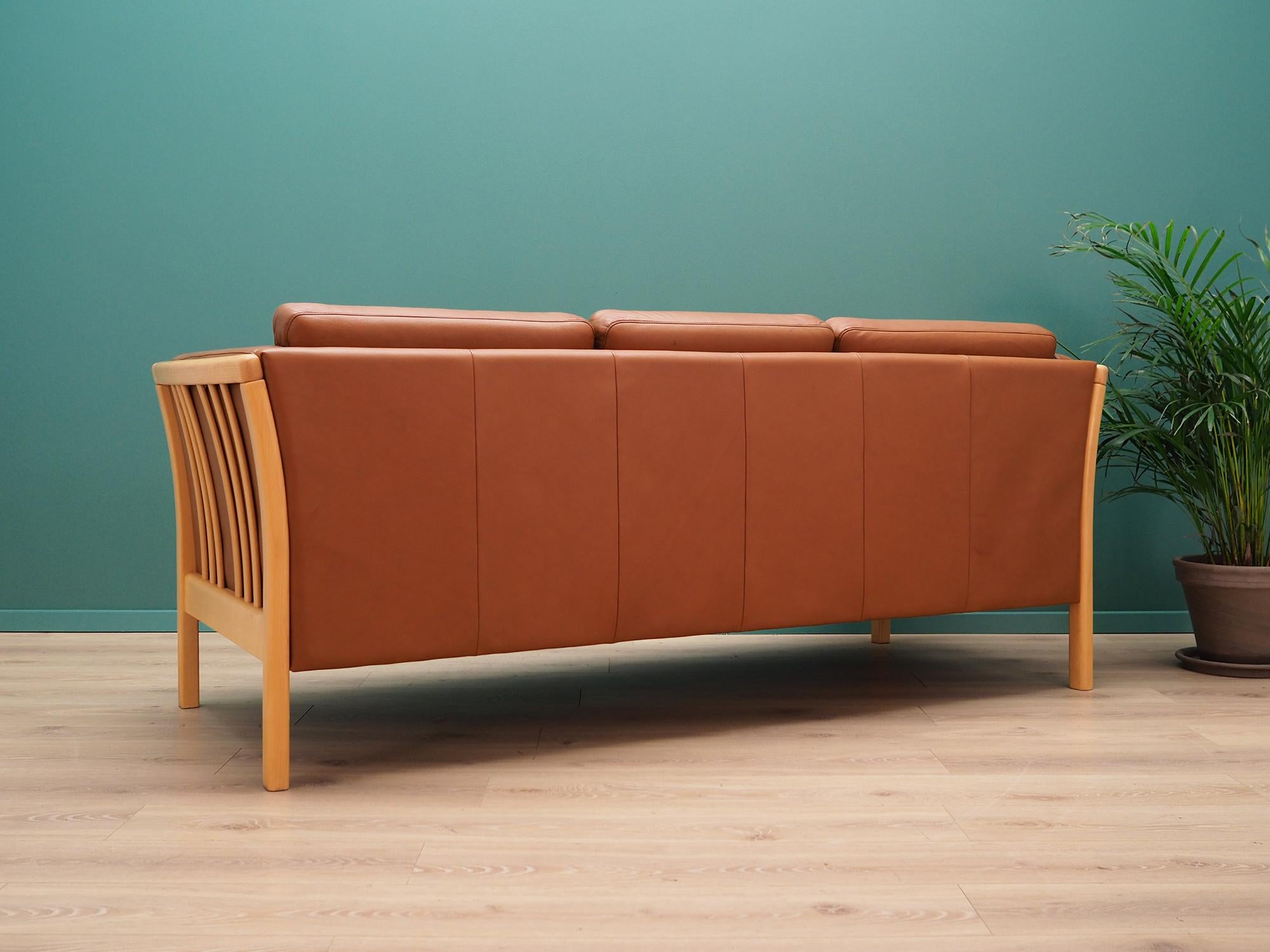20th Century Stouby Sofa Retro 1960s Brown Leather