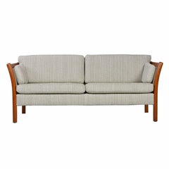 Stouby Sofa Settee, Danish Modern Sofa with Teak Frame