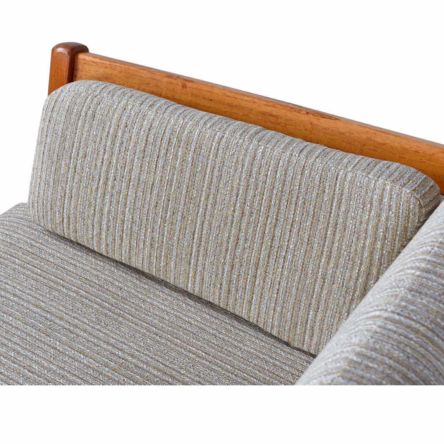 Scandinavian Modern Stouby Sofa Settee, Danish Modern Sofa with Teak Frame