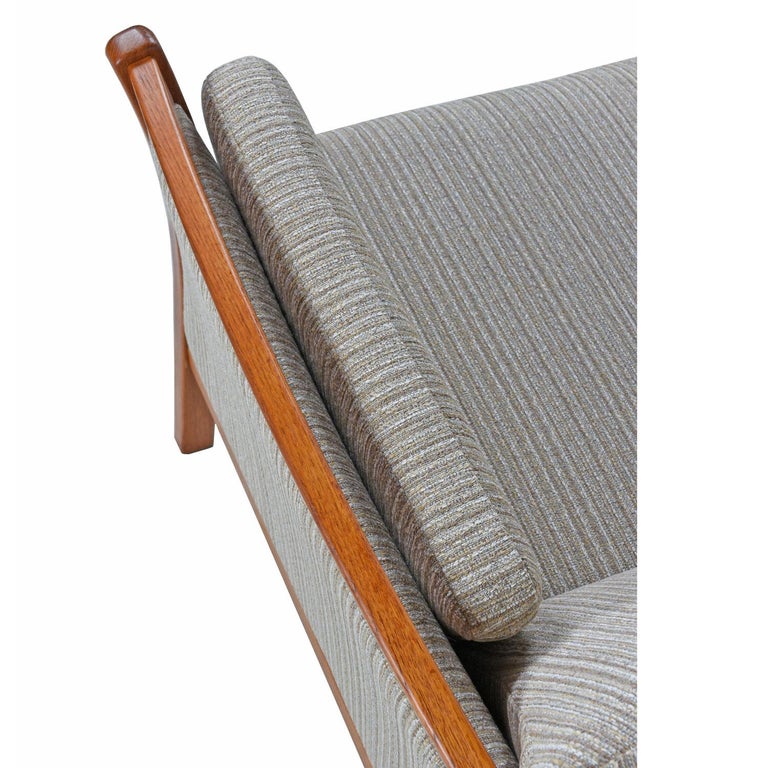 Stouby Sofa Settee, Danish Modern Sofa with Teak Frame at 1stdibs