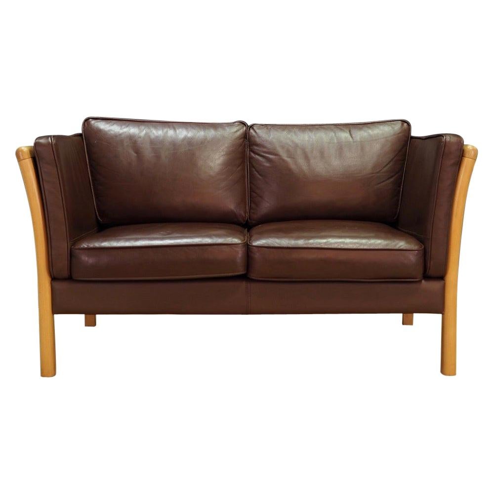Stouby Sofa Vintage 1960s Brown Leather Retro For Sale