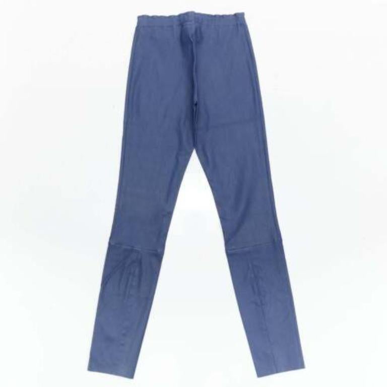 STOULS navy genuine cowhide leather tight legging pants XXS
Reference: LNKO/A02219
Brand: Stouls
Material: Leather
Color: Blue
Pattern: Solid
Closure: Elasticated
Lining: Blue Fabric
Made in: Portugal

CONDITION:
Condition: Very good, this item was