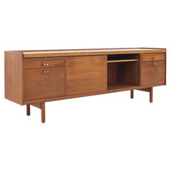 Stow and Davis Mid-Century Walnut and Brass Sideboard Credenza