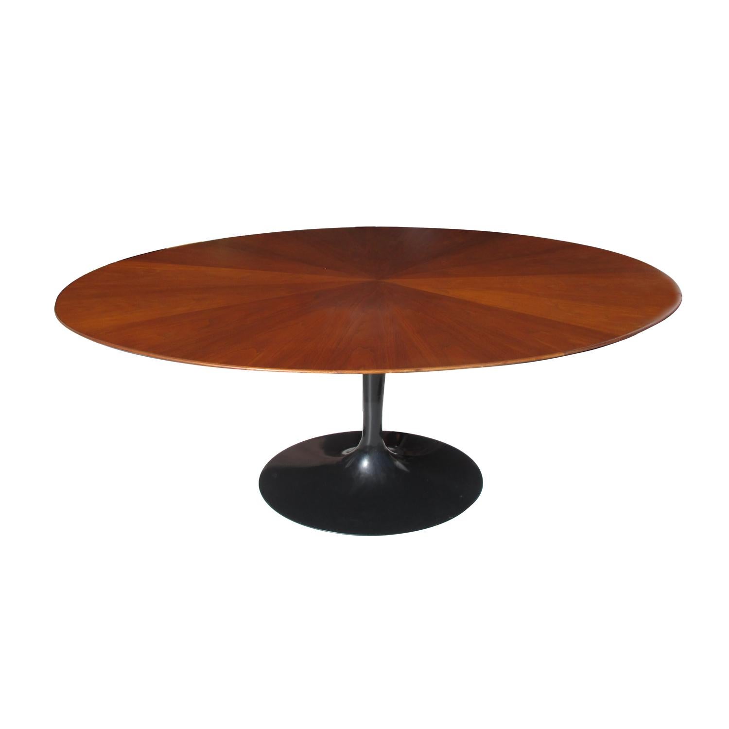 American 6ft Borsani Knoll Saarinen Walnut Starburst Table