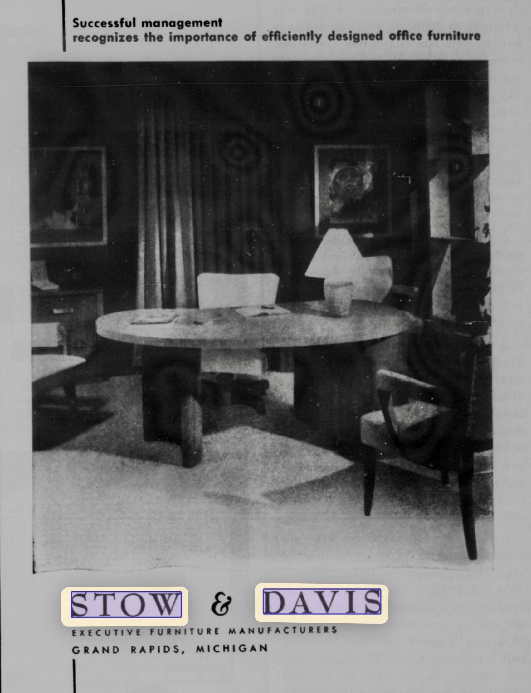 Stow Davis Kidney Shaped Executive Desk 1
