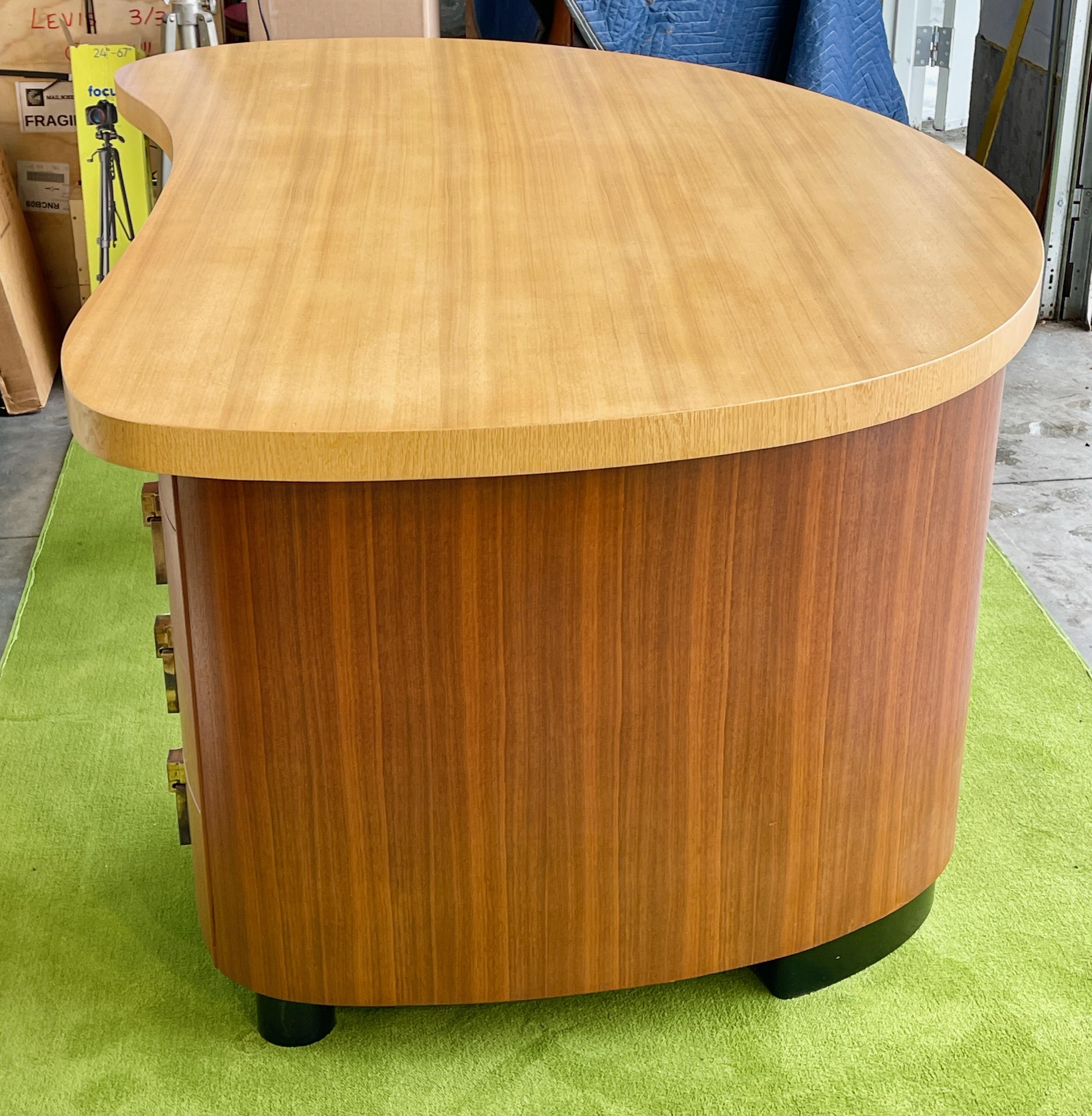 Art Deco Stow Davis Kidney Shaped Executive Desk