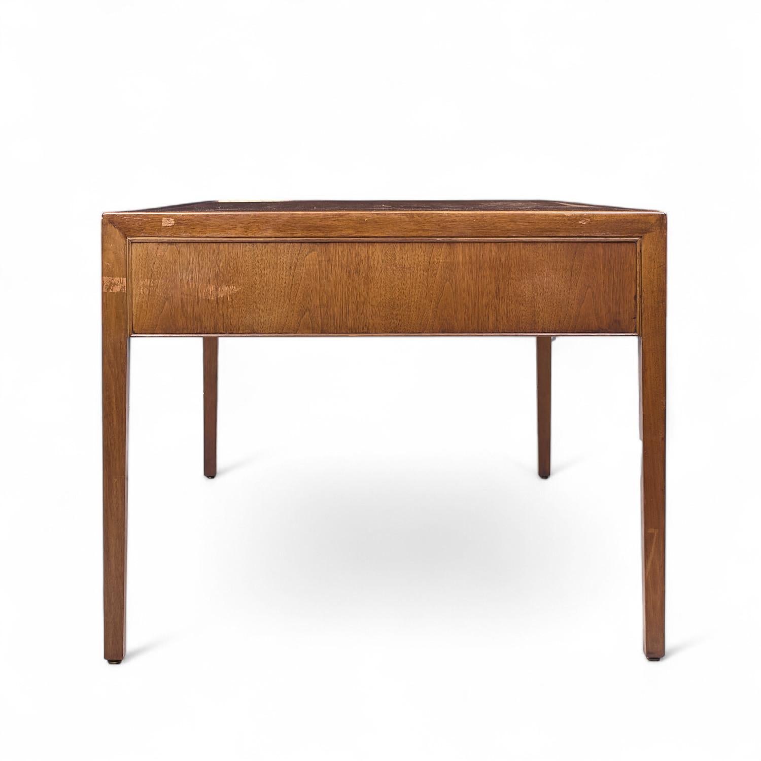 American Stow Davis Mid Century Burlwood and Walnut Executive Desk For Sale