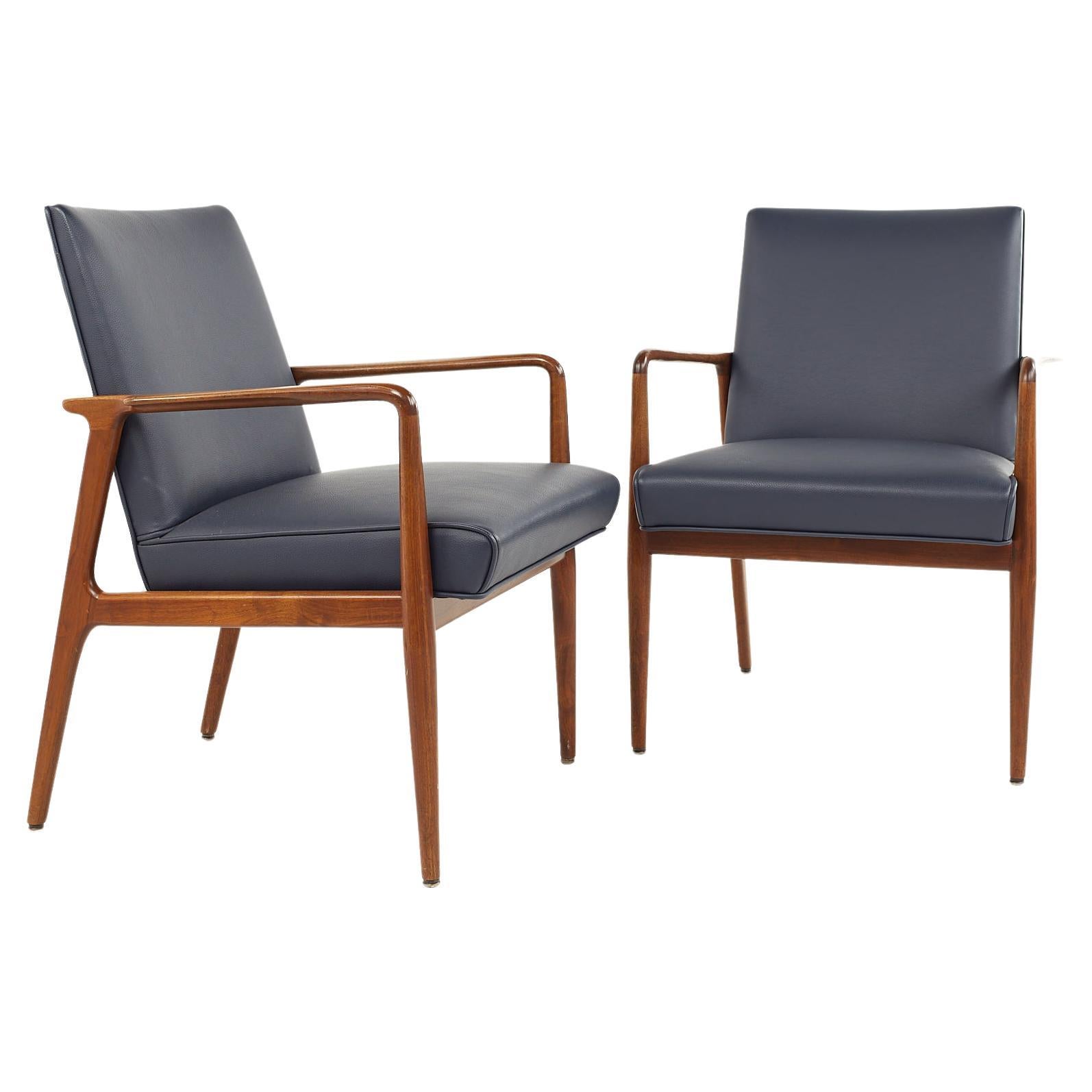 Sold - Stow Davis Mid Century Lounge Chair, A Pair