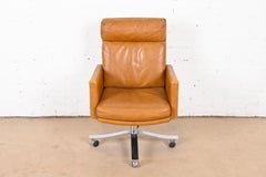 Stow & Moderns Modernity Leather Executive Swivel Desk Chair, Circa 1960s