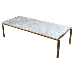 Stow Davis Polished Steel & Marble Coffee Table