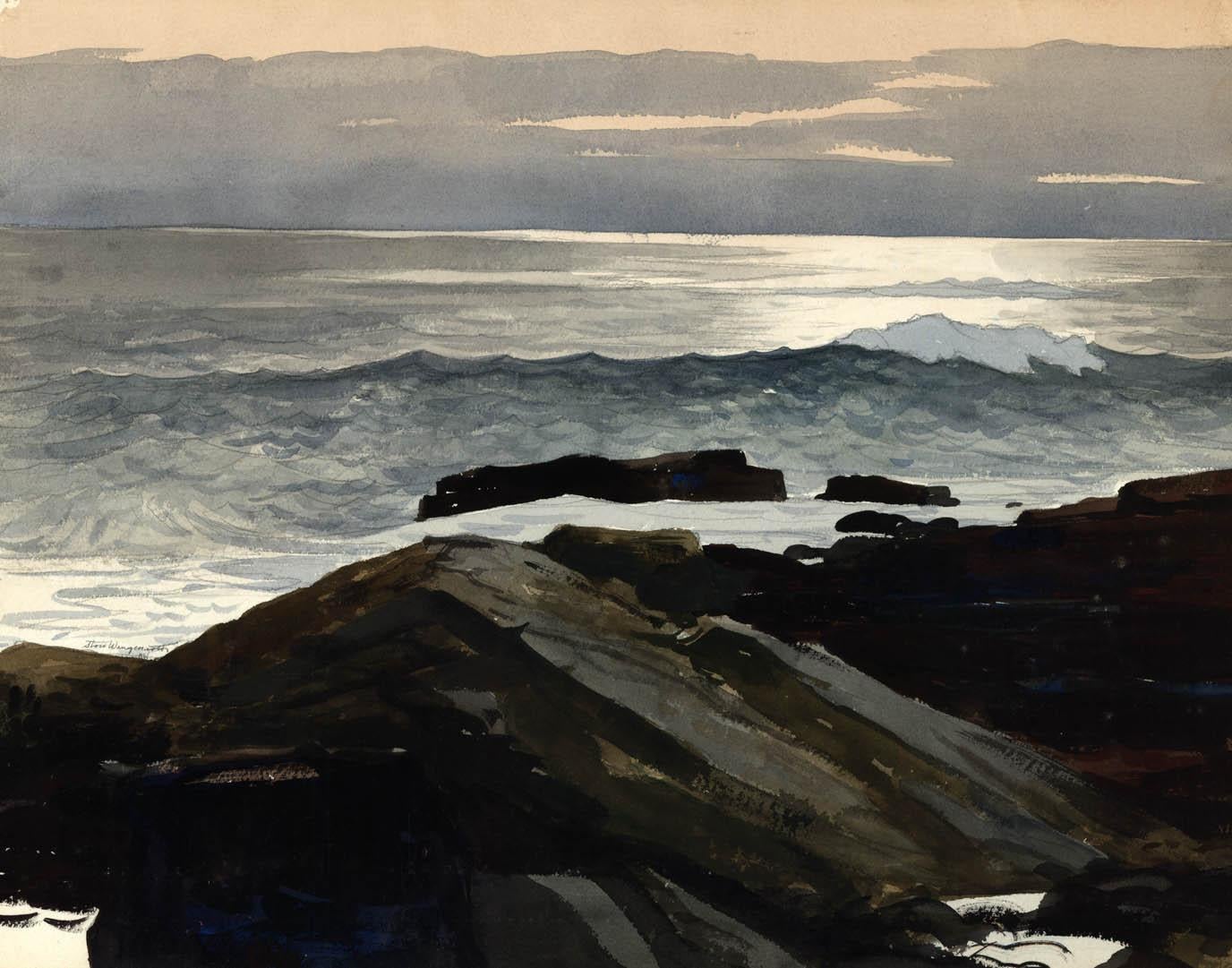 Shoreline. - Painting by Stow Wengenroth