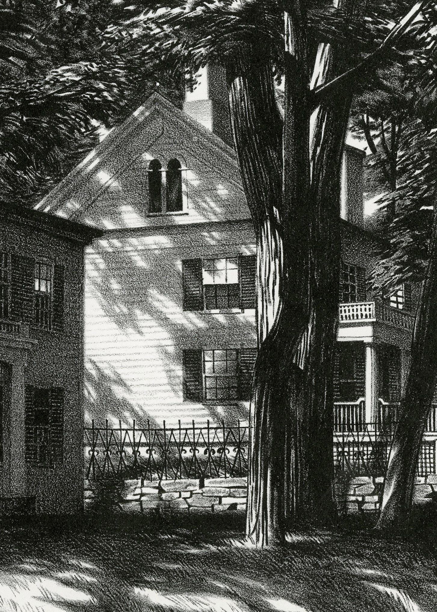 Ombres d'été, Wiscasset, Maine - Réalisme américain Print par Stow Wengenroth