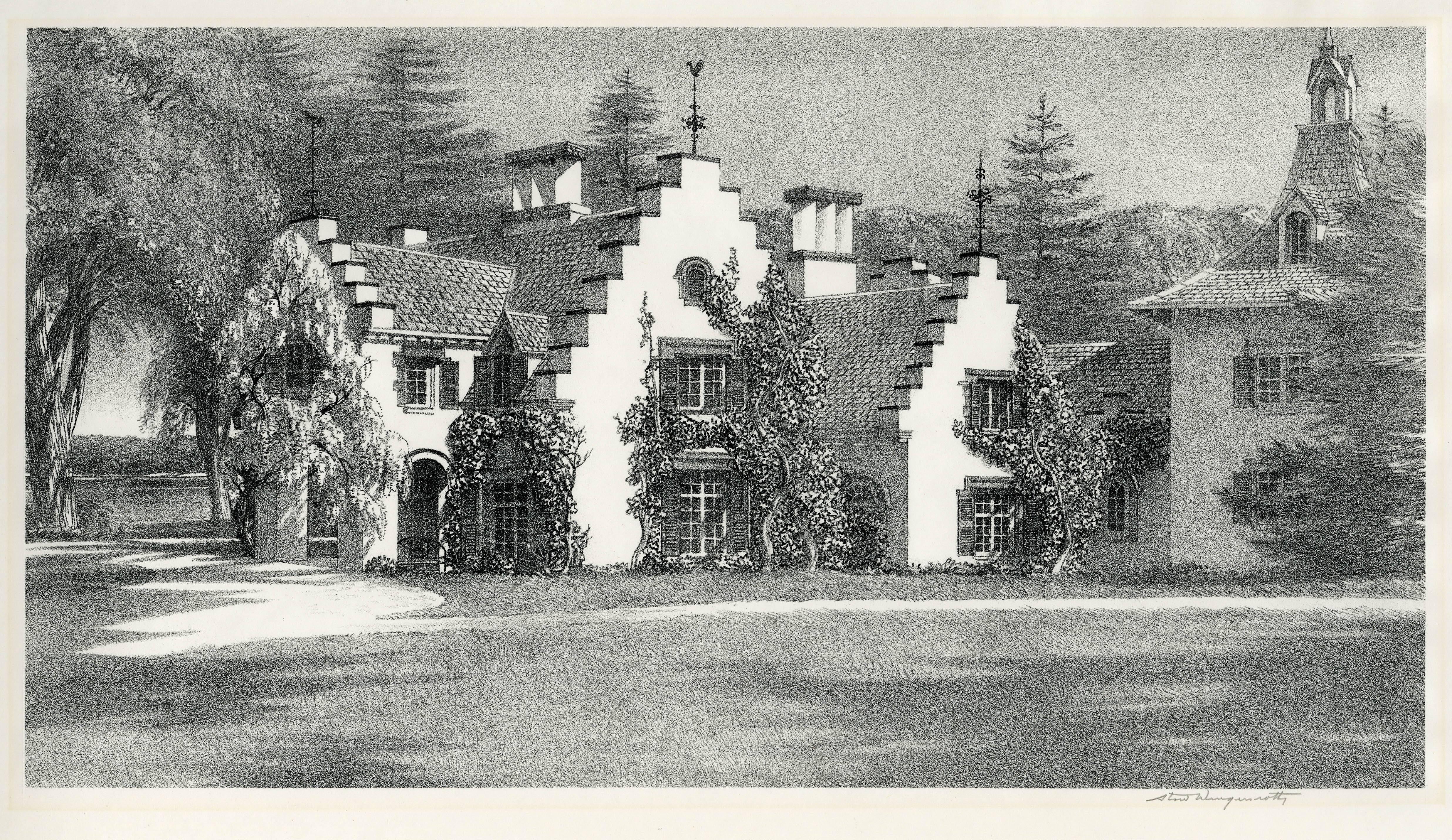 Stow Wengenroth Landscape Print - Sunnyside, Washington Irving's House