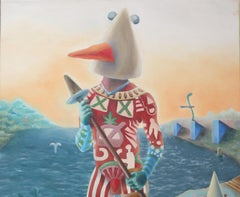 Character #4 Stéphane Fauchille Contemporary art colour painting portrait humour
