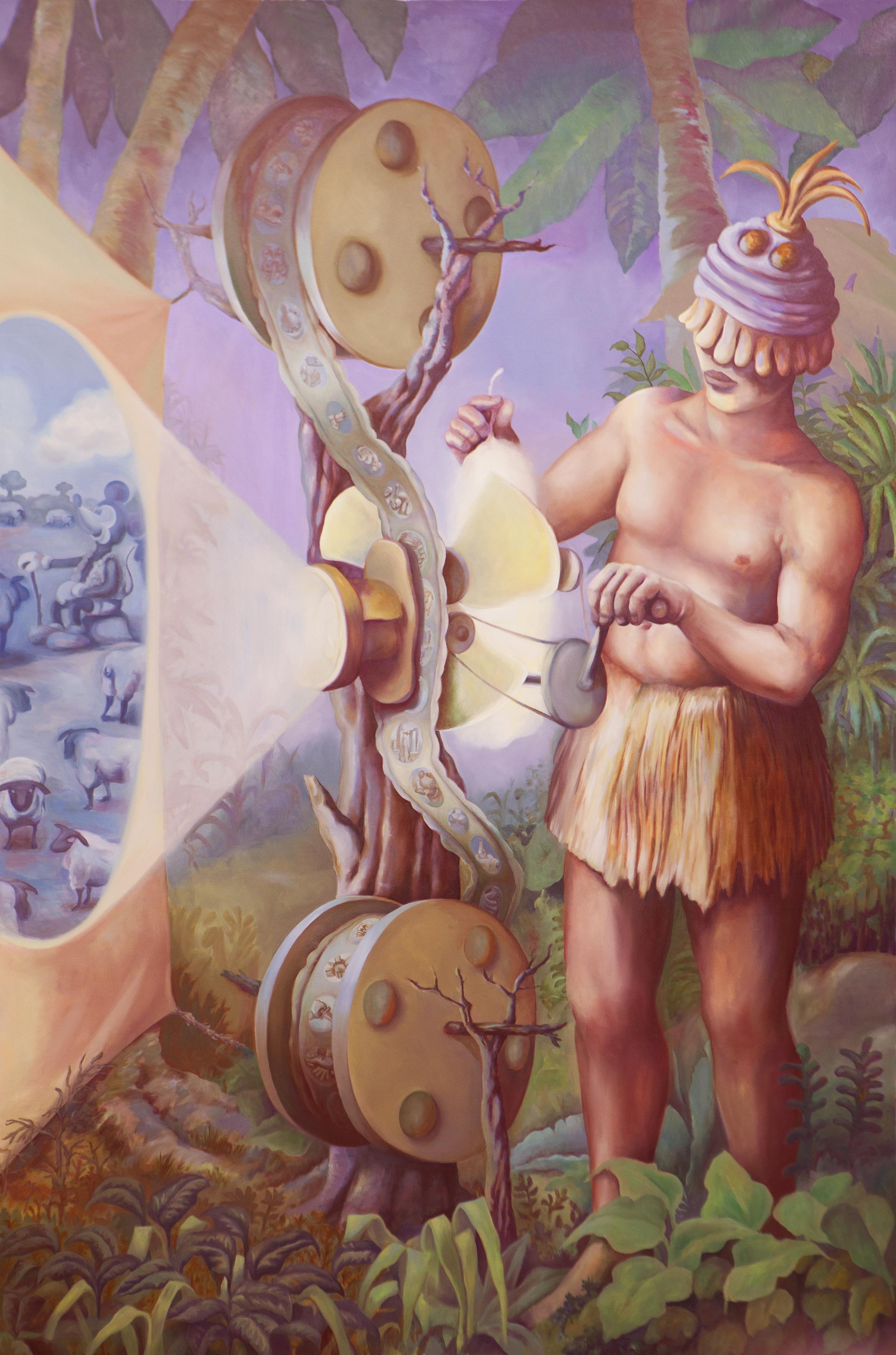 Mickey the sheepkeeper Stéphane Fauchille Contemporary art landscape painting