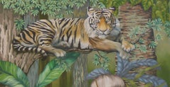 Peas Stéphane Fauchille Contemporary art painting colour humour music tiger