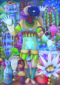 Plante homme Stéphane Fauchille Art contemporain portrait peinture fleur nature