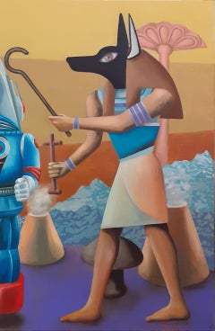 Psychopomp attempt Stéphane Fauchille Contemporary art painting colour Egypt