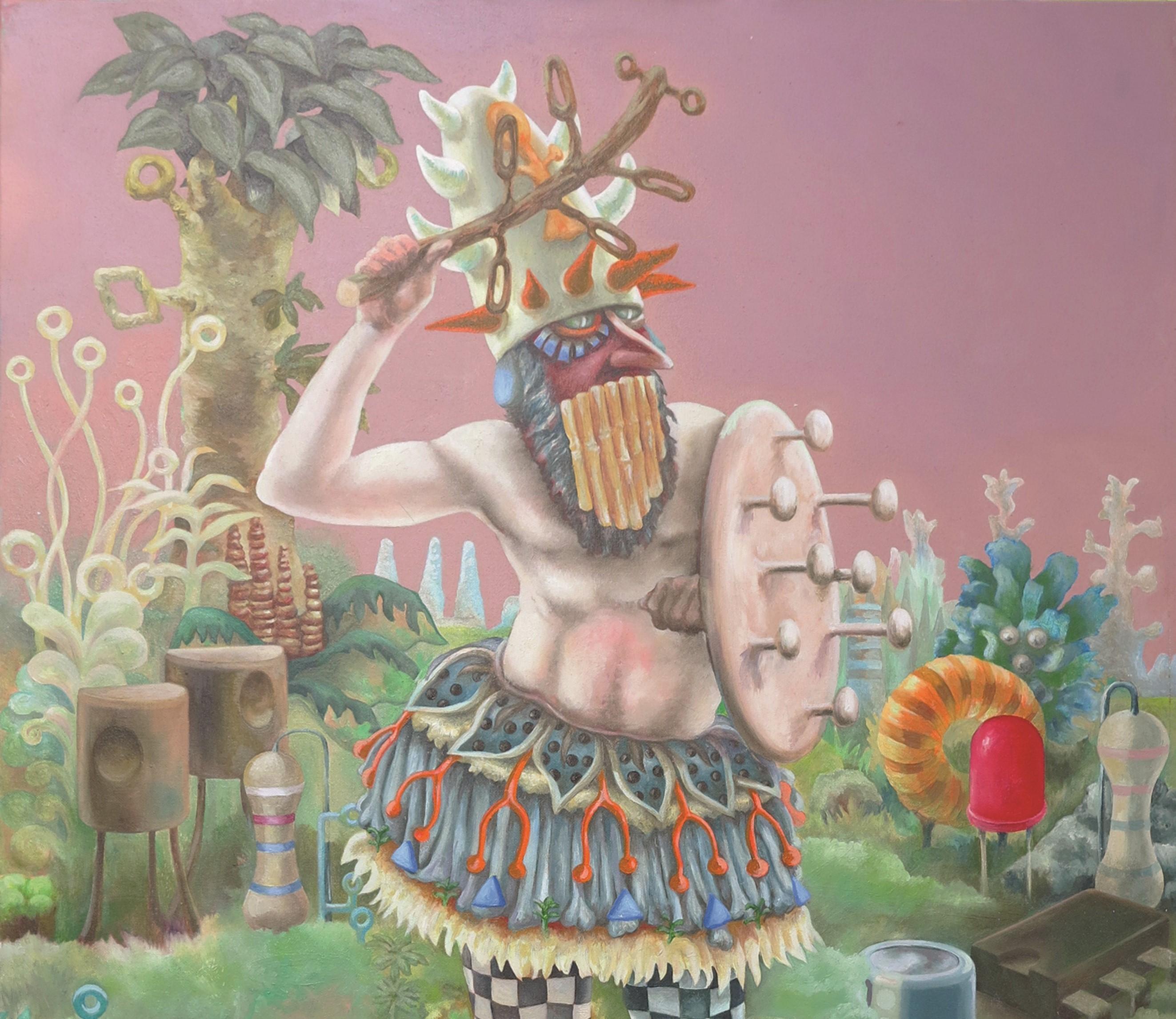 Resistance Stéphane Fauchille Zeitgenössische Kunst Porträt Malerei Blume Natur im Angebot 1