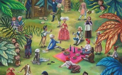 Das republikanische Picknick Stéphane Fauchille Zeitgenössische Kunst Malerei Farbe Humor