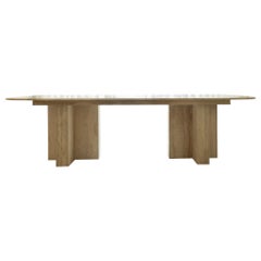 STR x Studioroca Travertino Fiorito Marble MC Dining Table