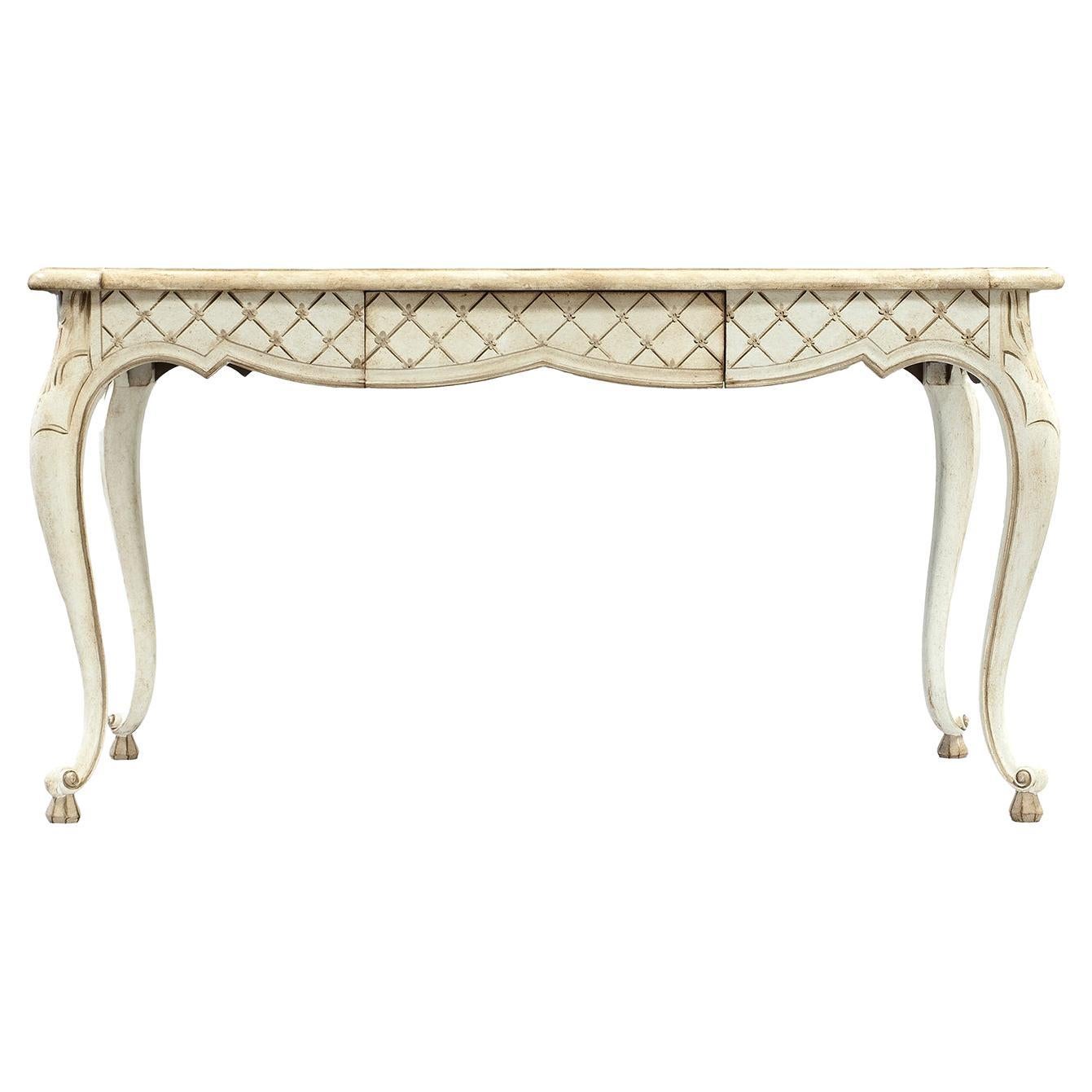 Stra Table with drawer and criss-cross design For Sale