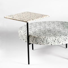 Stracciatella Seat with Table I Contemporary Terrazzo, Steel & Terrazzo Fabric