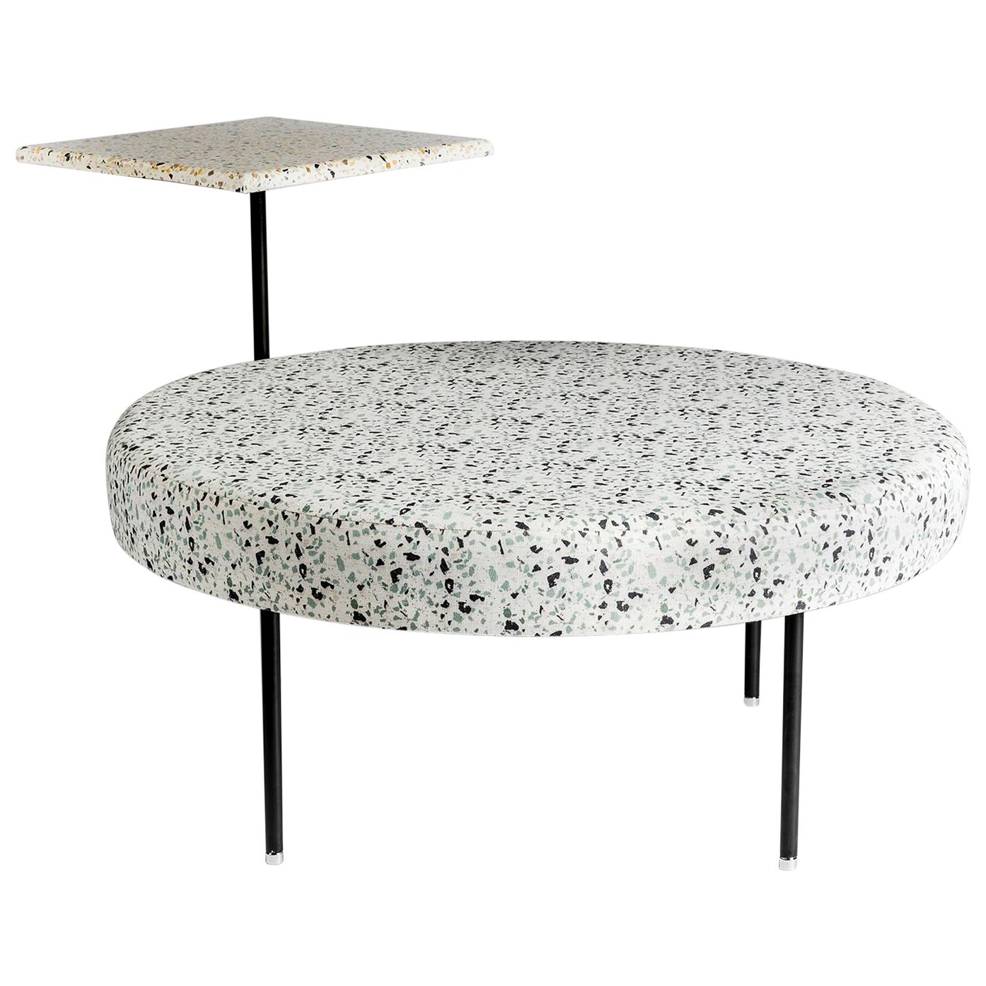 Stracciatella Seat with Table I Contemporary Terrazzo, Steel & Terrazzo Fabric  im Angebot
