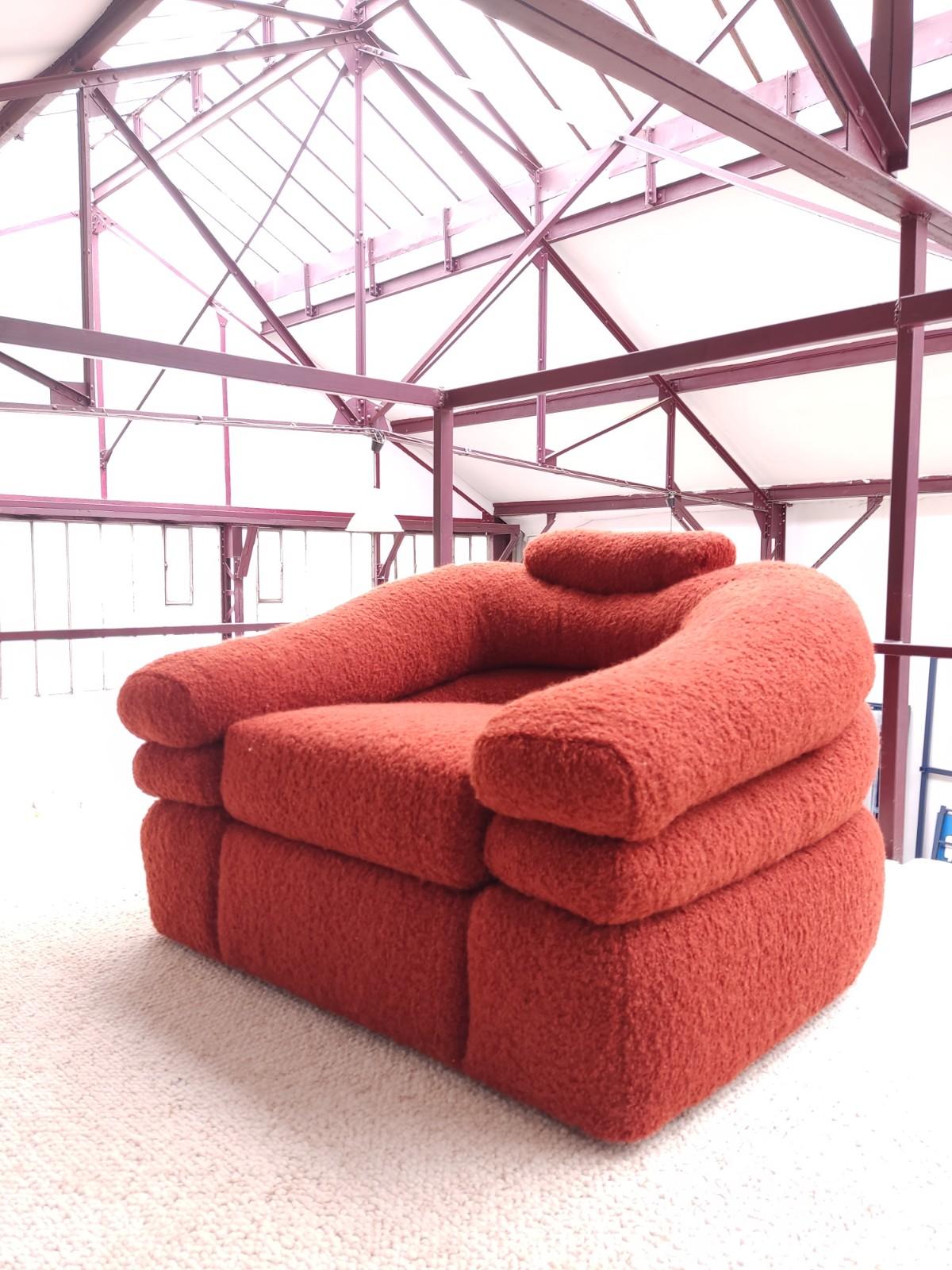 Bouclé Straccio Armchair by De Pas, D'Urbino and Lomazzi for Zanotta, Italy 1960s