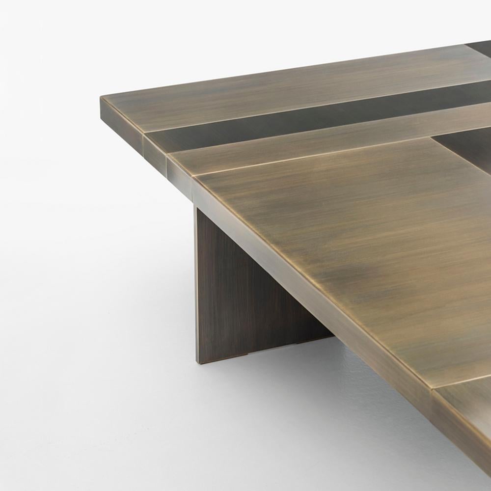 Hand-Crafted Strada Bronze Coffee Table For Sale