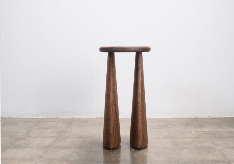 Hand-Carved Straddle Side Table by Levi Christiansen in Solid Walnut  For Sale