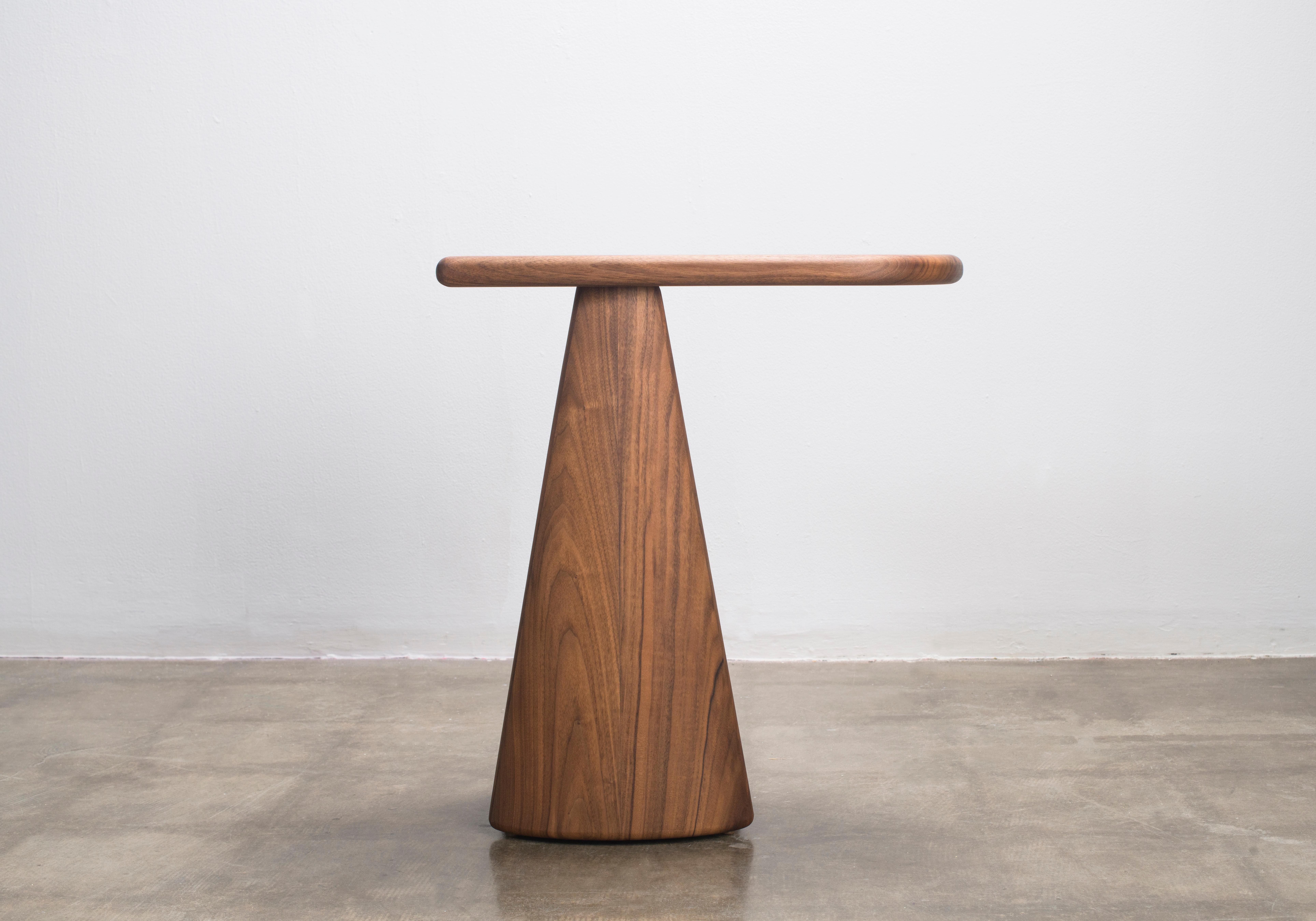 Hand-Carved Straddle Side Table by Levi Christiansen in Solid Walnut 