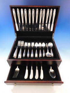 Stradivari by Wallace Sterling Silver Flatware Set for 12 Service 74 Pcs Dinner