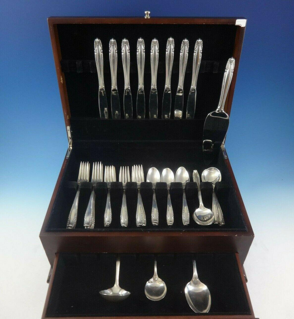 Stradivari by Wallace sterling silver flatware set, 44 pieces. This set includes:

8 knives, 9 1/8