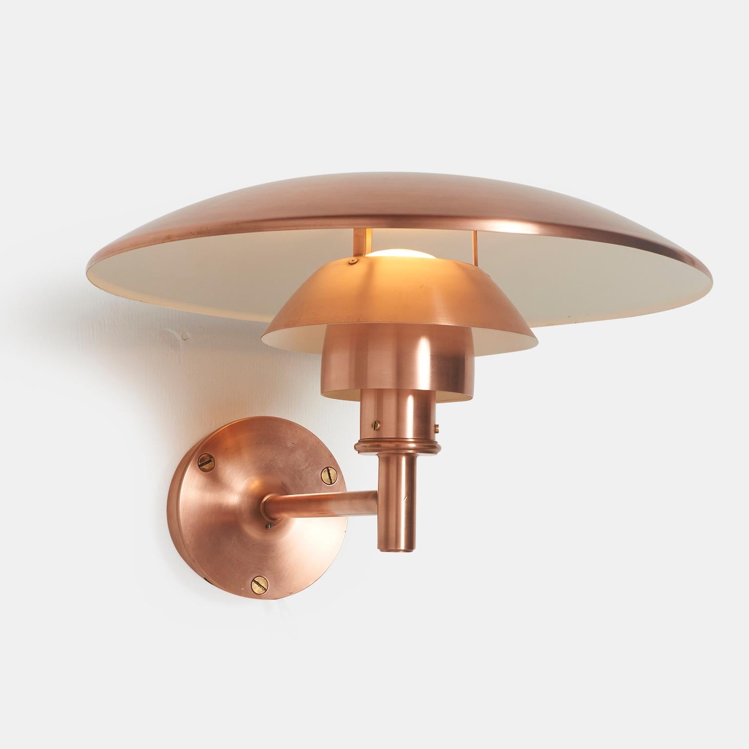 Danish Straight Arm PH 4½/3 Copper Sconce by Poul Henningsen For Sale
