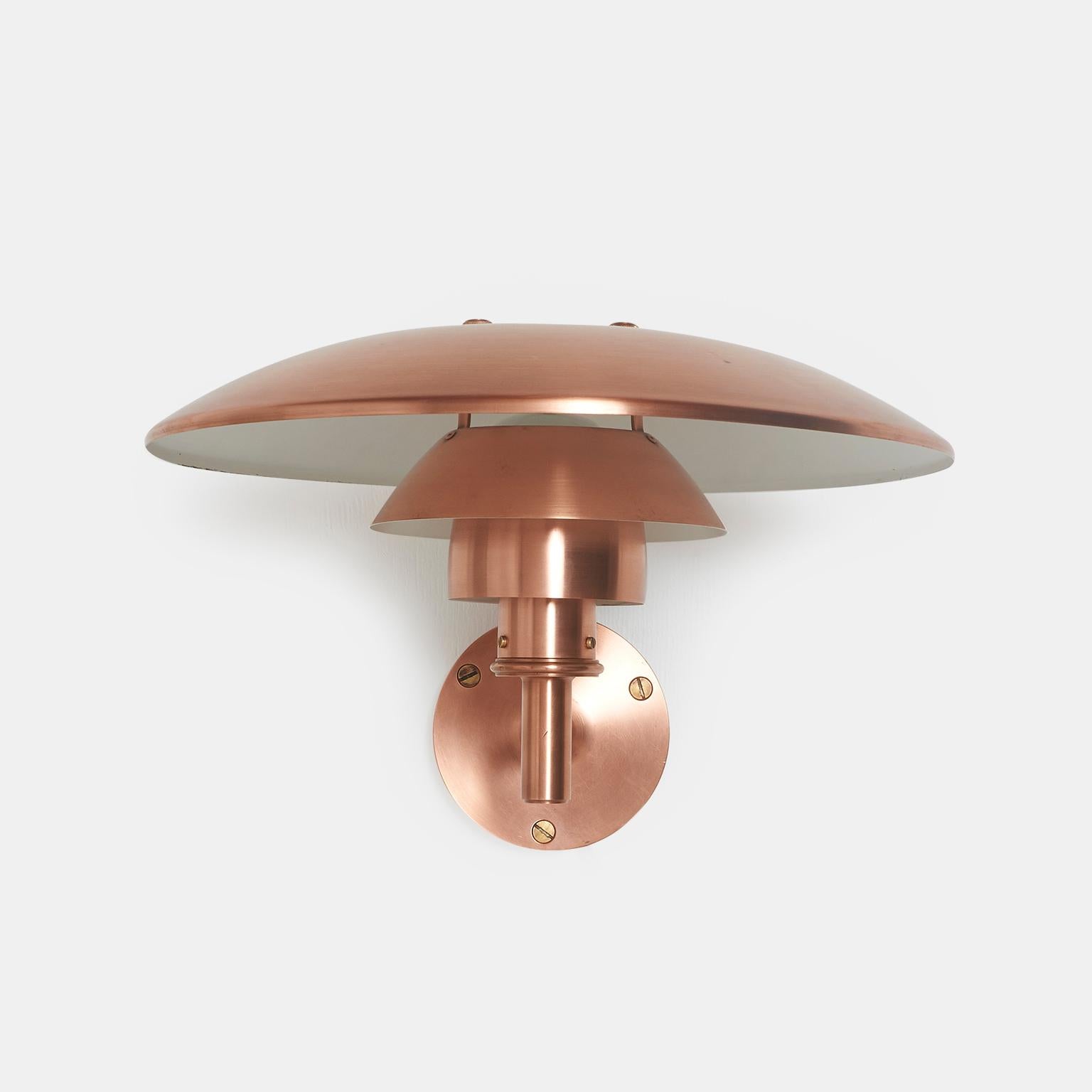 Mid-20th Century Straight Arm PH 4½/3 Copper Sconce by Poul Henningsen For Sale