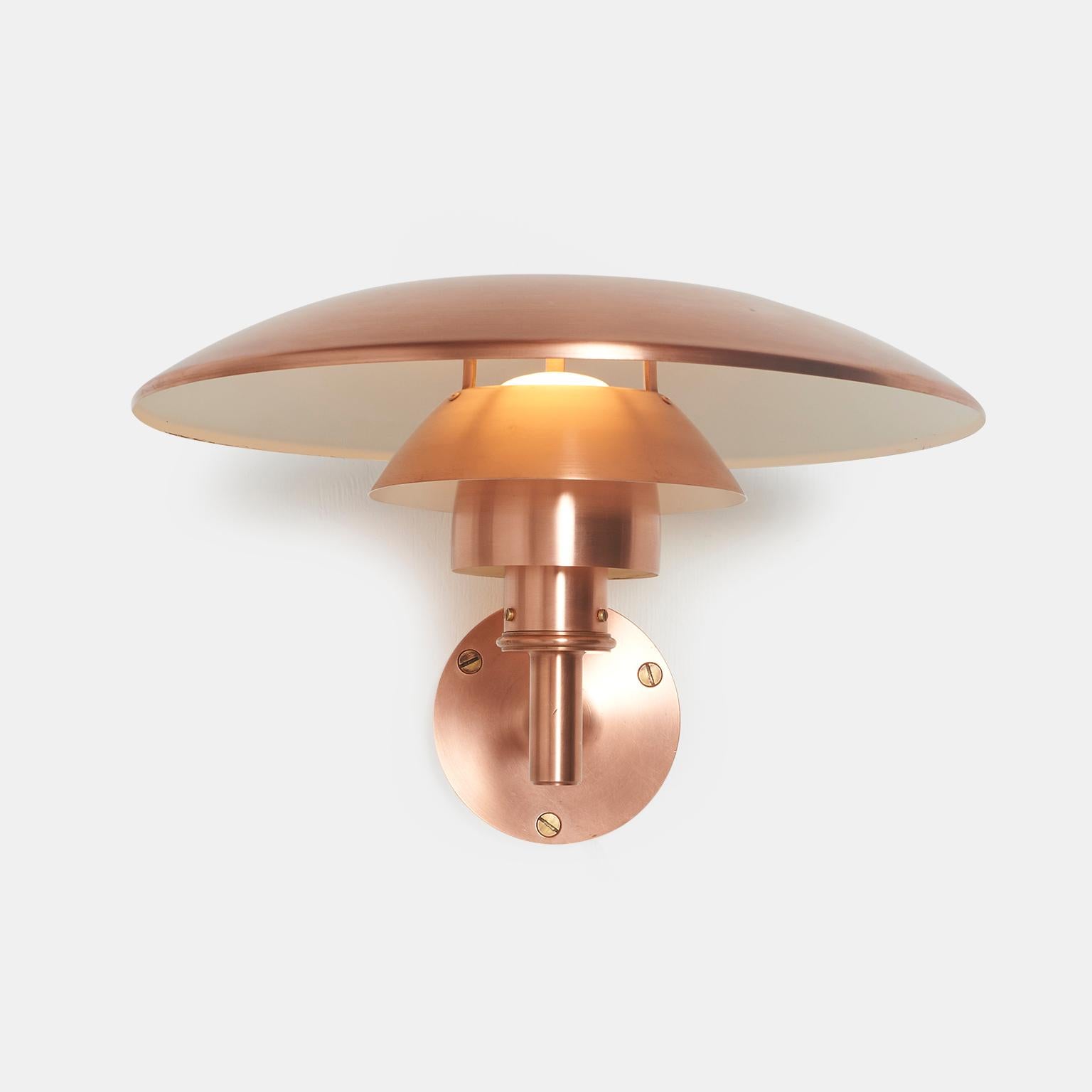 Straight Arm PH 4½/3 Copper Sconce by Poul Henningsen For Sale 1
