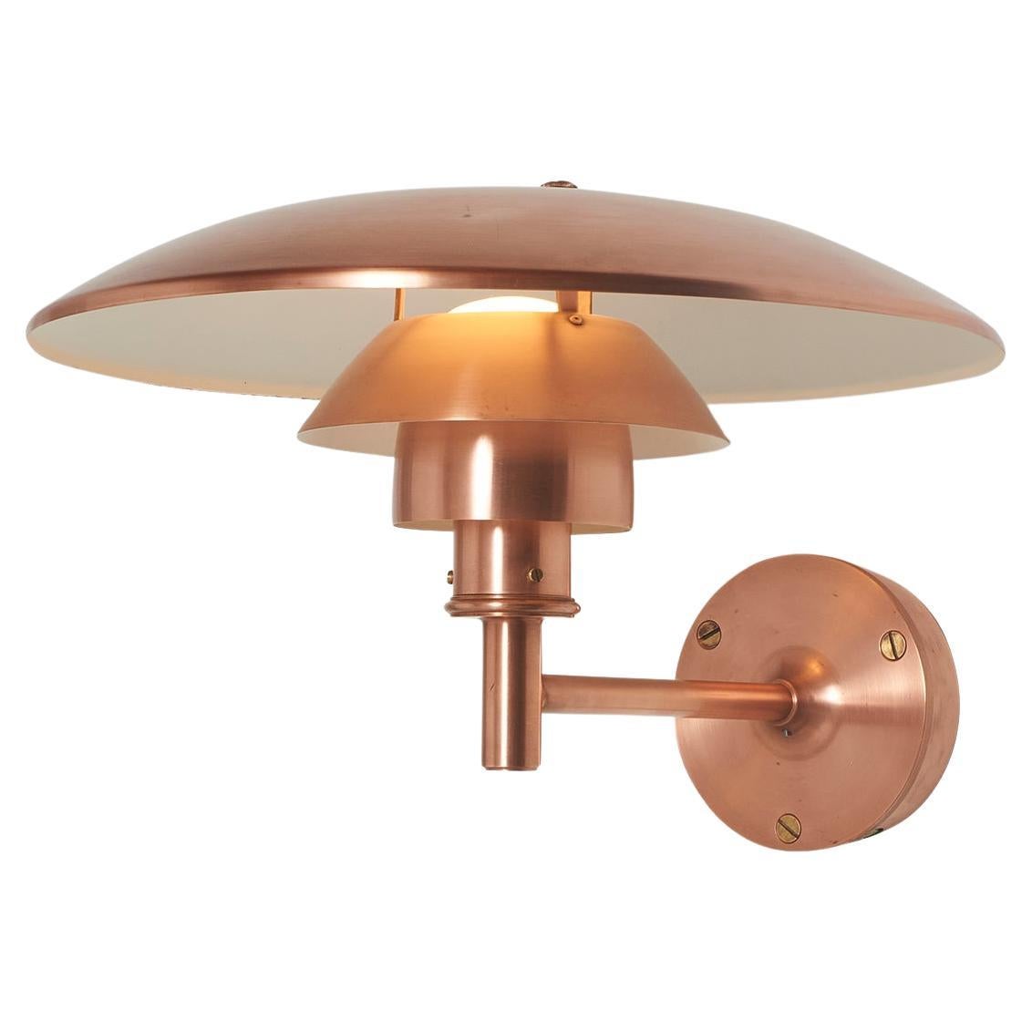Straight Arm PH 4½/3 Copper Sconce by Poul Henningsen For Sale
