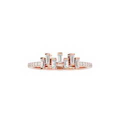 Straight Baguette Diamond Engagement Ring in 18 Karat Gold