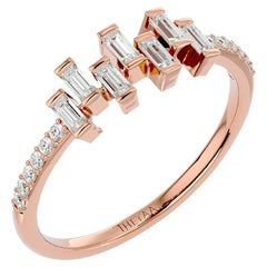Straight Baguette Diamond Engagement Ring in 18 Karat Gold