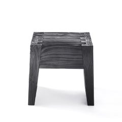 Straight Burnt Cedar Stool in Solid Cedar Wood