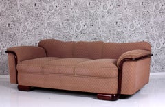 STRAIGHT classic art deco SOFA Dresden around 1930 or. fabric - wood refinished