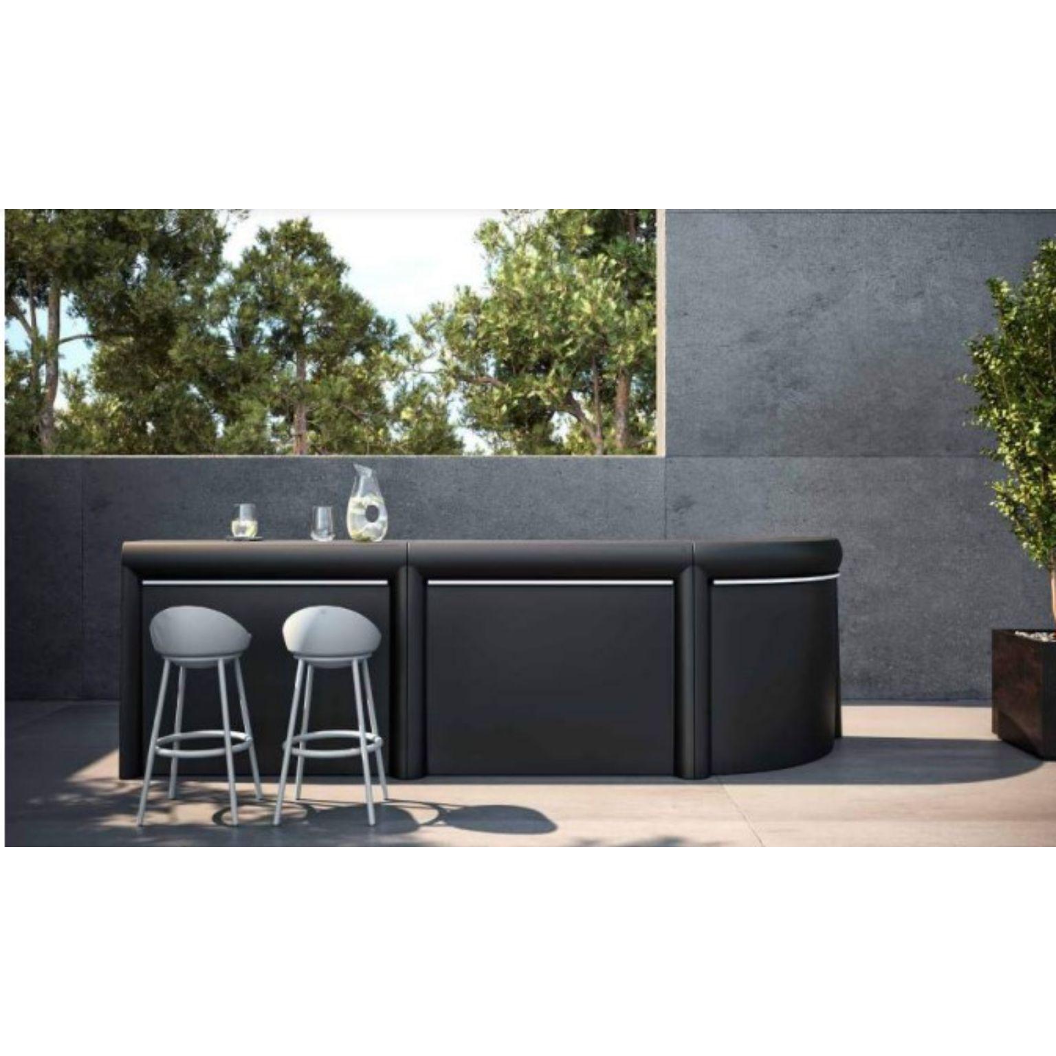 Stainless Steel Straight Cream Lacquered Classe Bar by Mowee For Sale