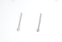 Straight Dangle Diamond Earrings in 14 Karat White Gold