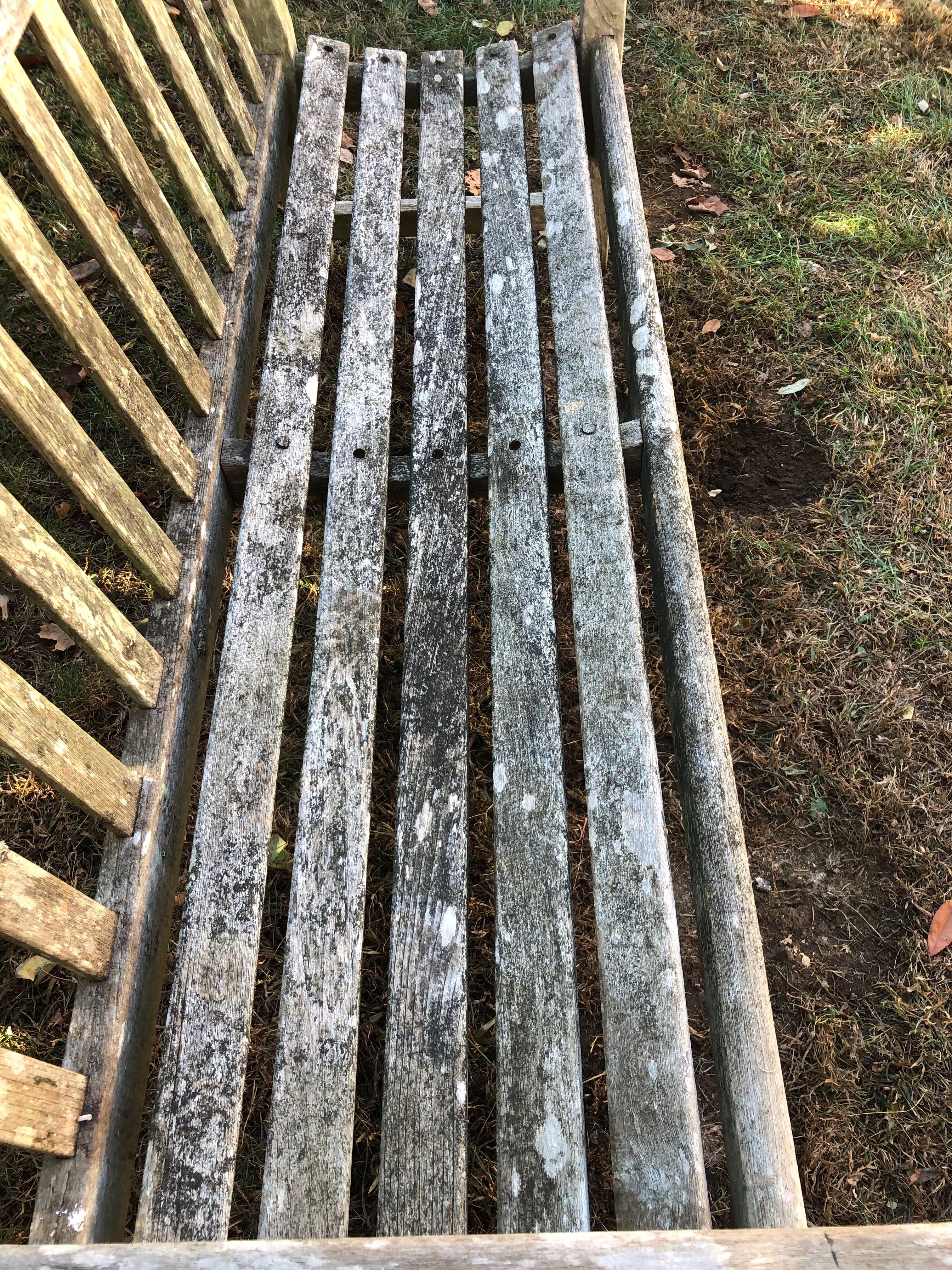 Weathered English Garden Bench in Teak 6