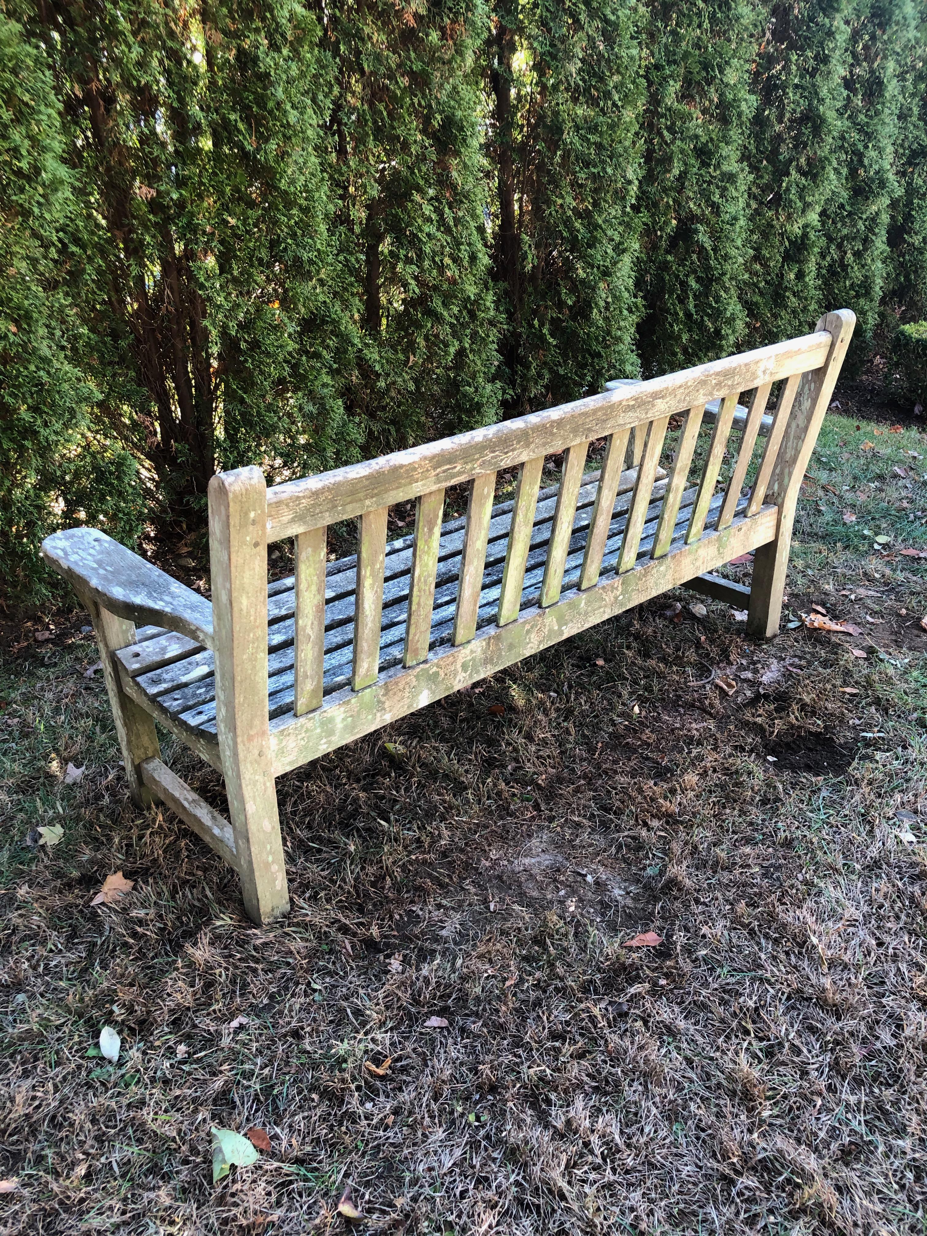 Weathered English Garden Bench in Teak 10