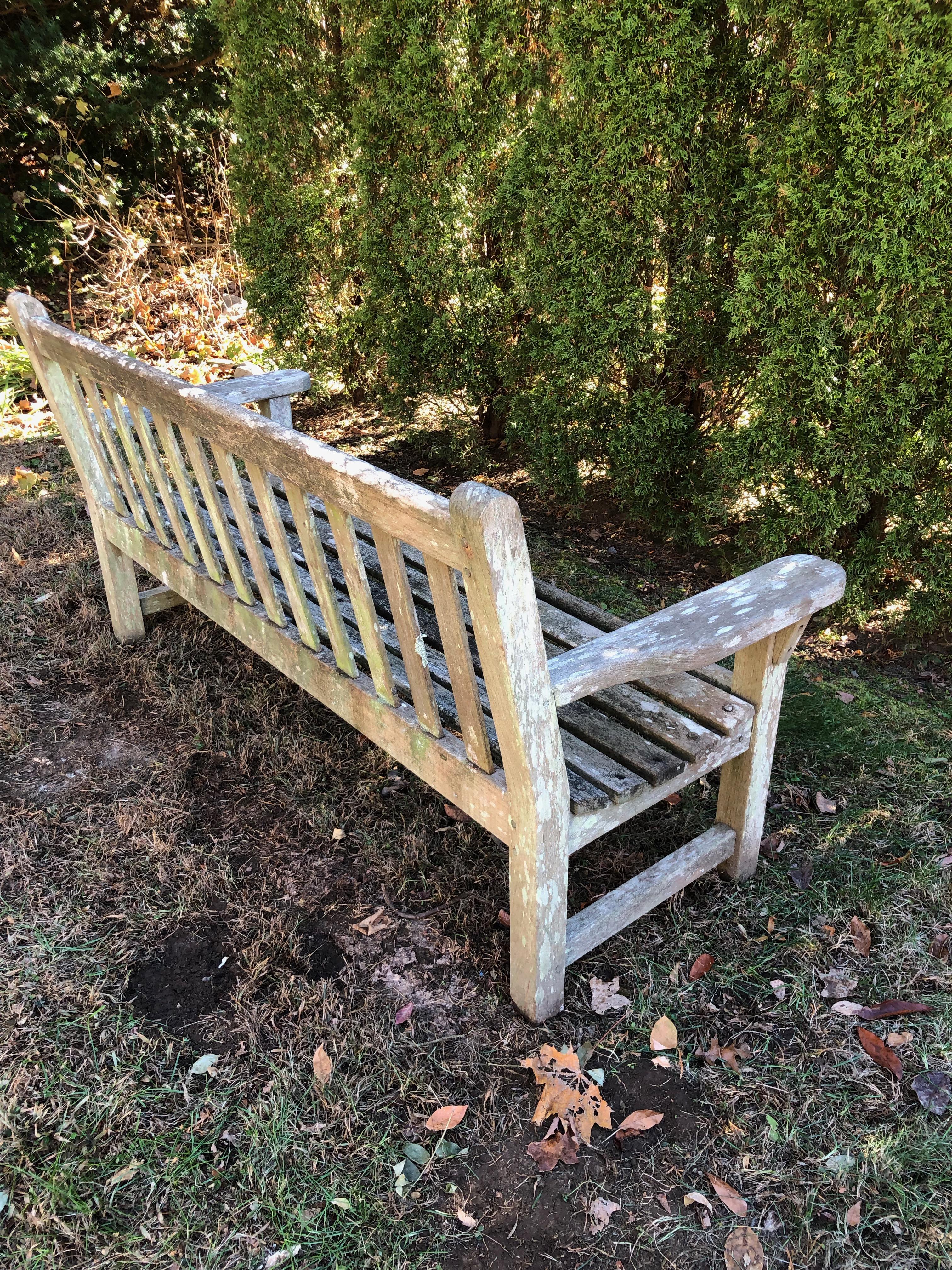 Weathered English Garden Bench in Teak 11
